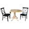 International Concepts 42 in. Dual Drop Leaf Table with 2 Cross Back Dining Chairs - 3 Piece Dining Set K01-42DP-C46-613P - alternate 6